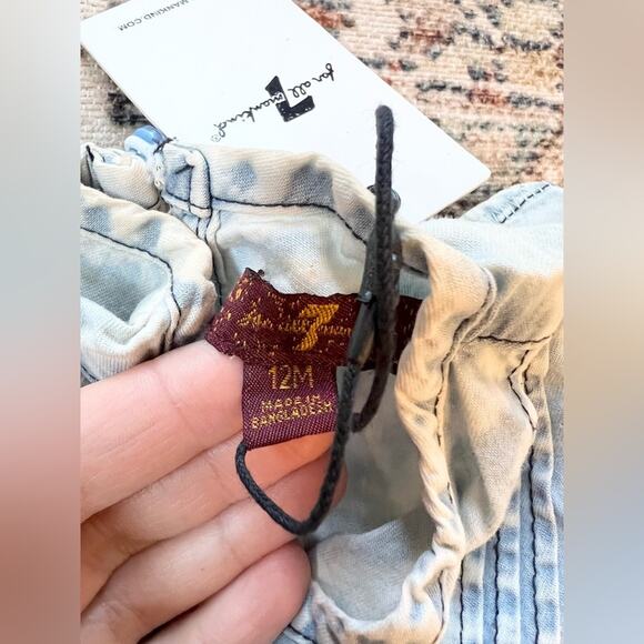 7 For All Mankind NWT girls summer two outfit lot boho shorts tops baby 12months - Picture 4 of 4